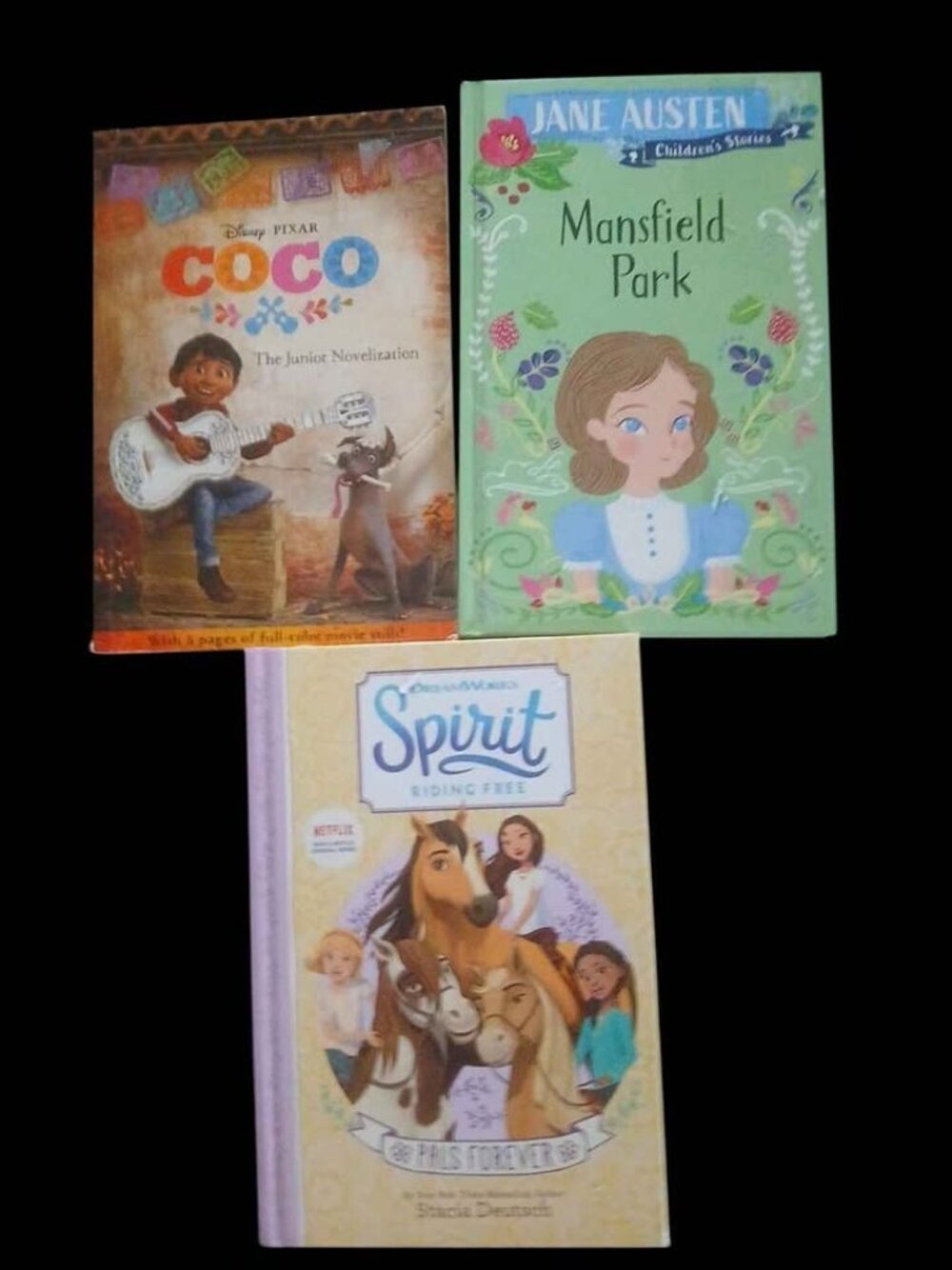 Children's Book Lot: Disney Pixar Coco, Jane Austen Mansfield Park, and DreamWor